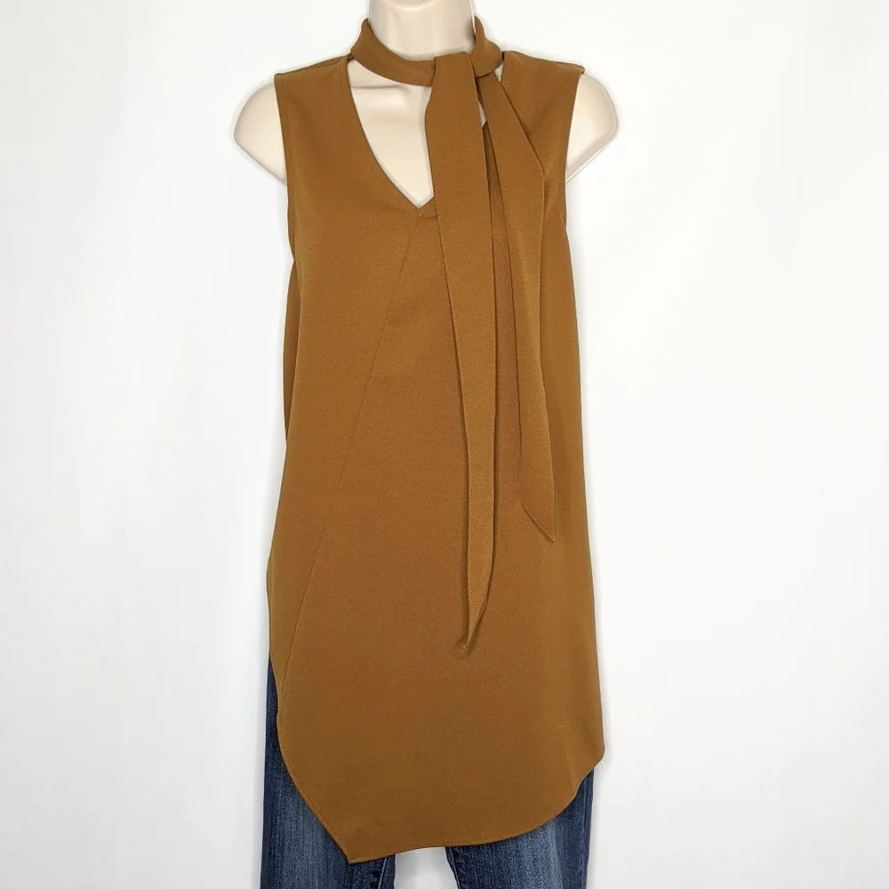 Alfani‎ sleeveless tunic w built-in scarf/tie, sz M